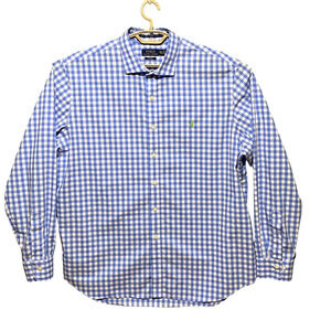 Polo Ralph Lauren Mens Button Up Long Sleeve Non Iron Shirt XXL Blue White Check